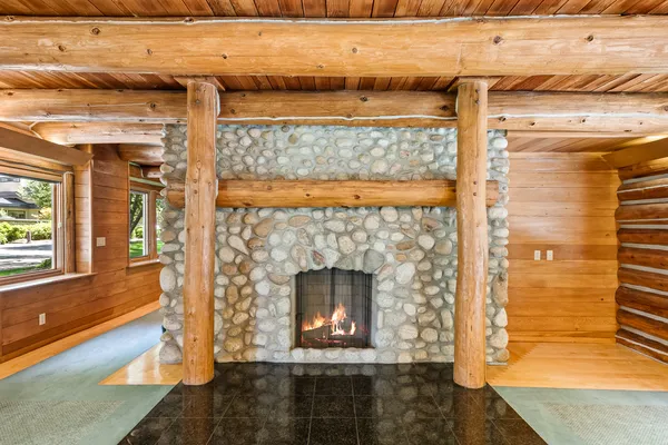 Warm timber interior of the Fabian Cabin