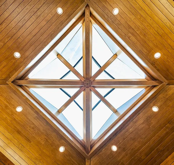 Geometric timber-framed skylight