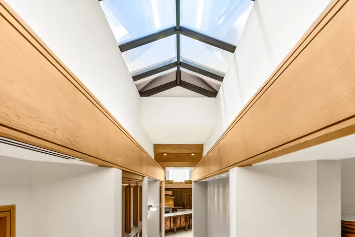 Skylit corridor through the main residence