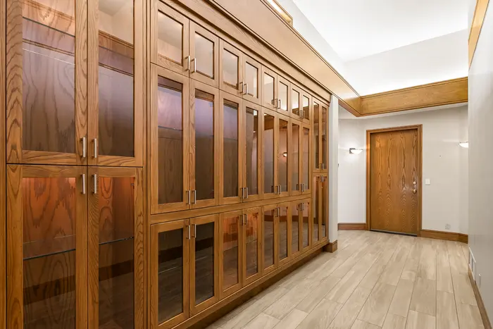Hall of custom built-in cabinetry