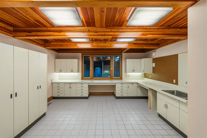 Secondary kitchen and workroom