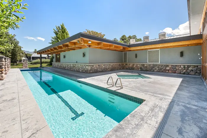 Lap pool beside the main residence