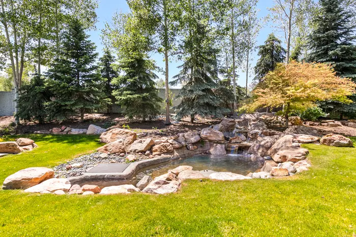 Landscaped rock pool and water feature