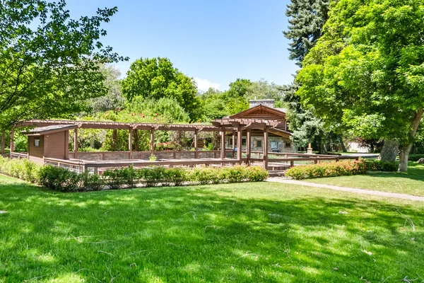 Pergola and garden seating area